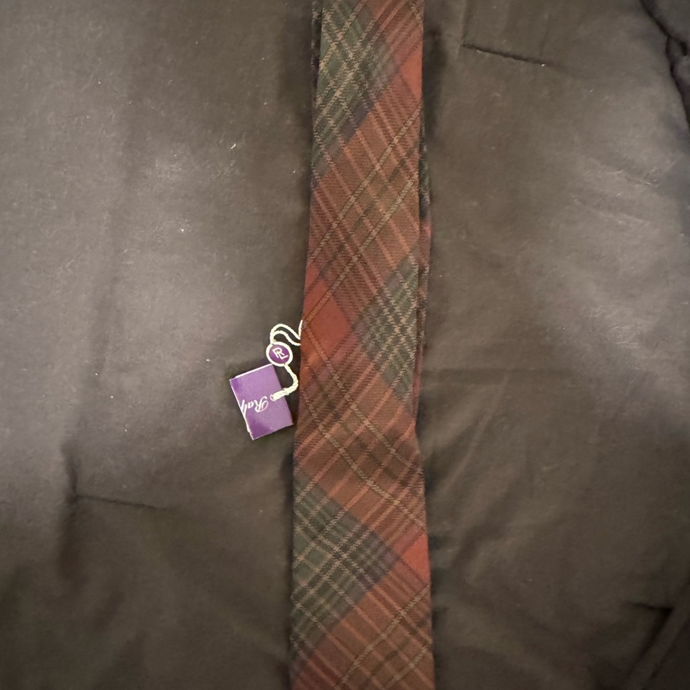 Ralph Lauren Red and Green Plaid Tie